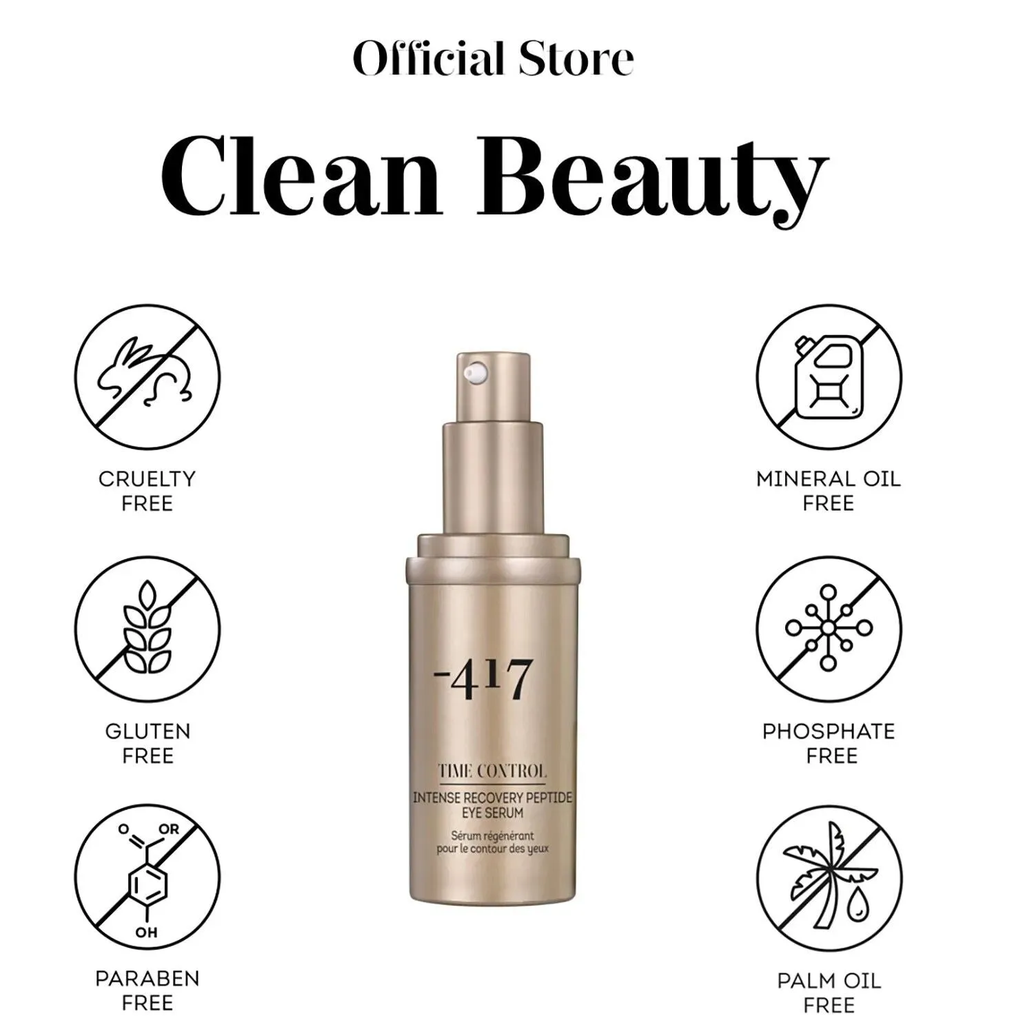 -417 Dead Sea Recovery Peptide Anti-Aging Eye Serum Moisturizing Repair Vegan 30 ml