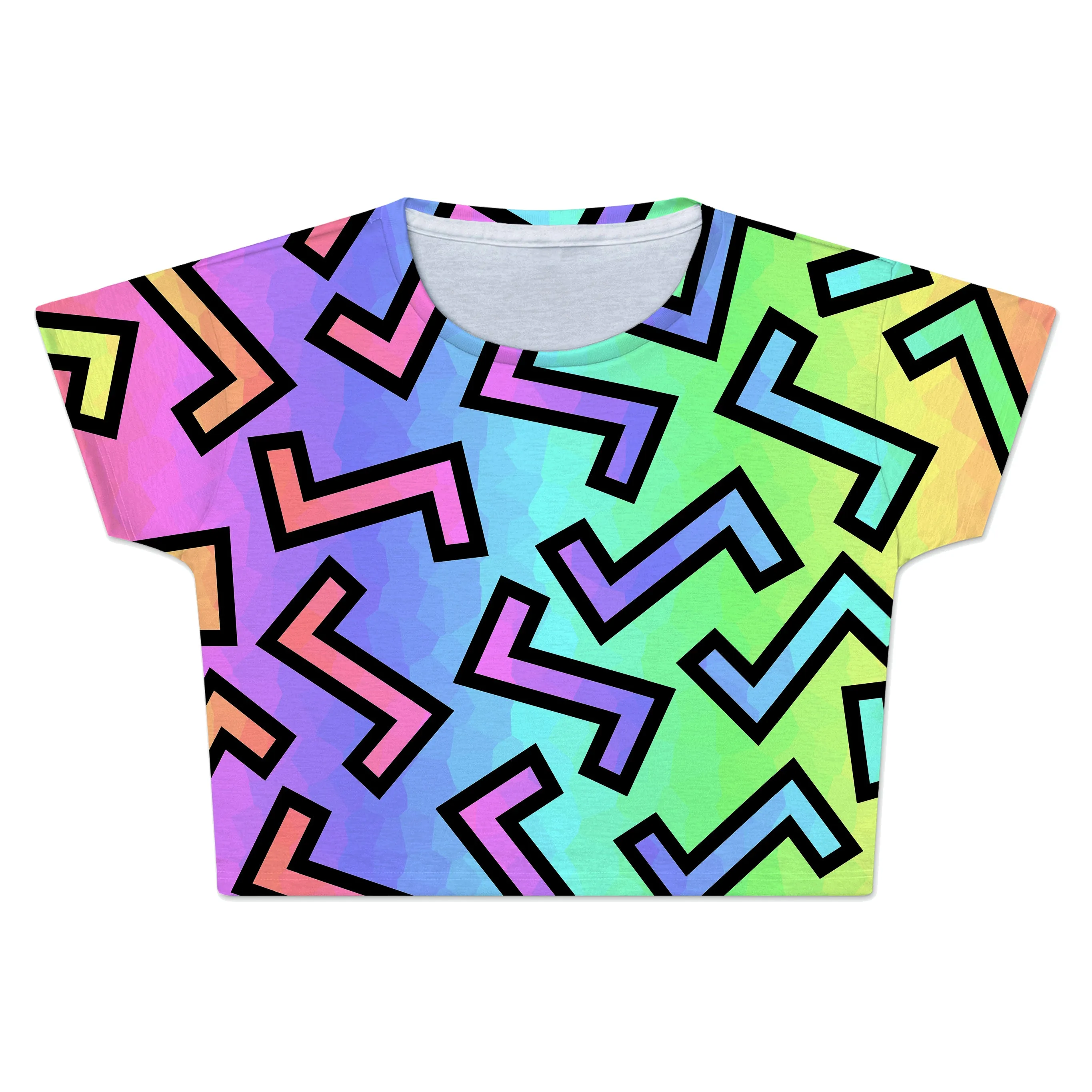 80s Rainbow Crop Tee