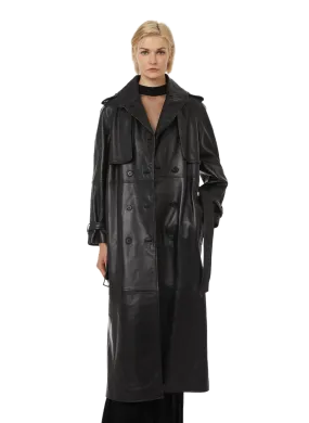 Alberta ferretti  Leather trench coat - Black