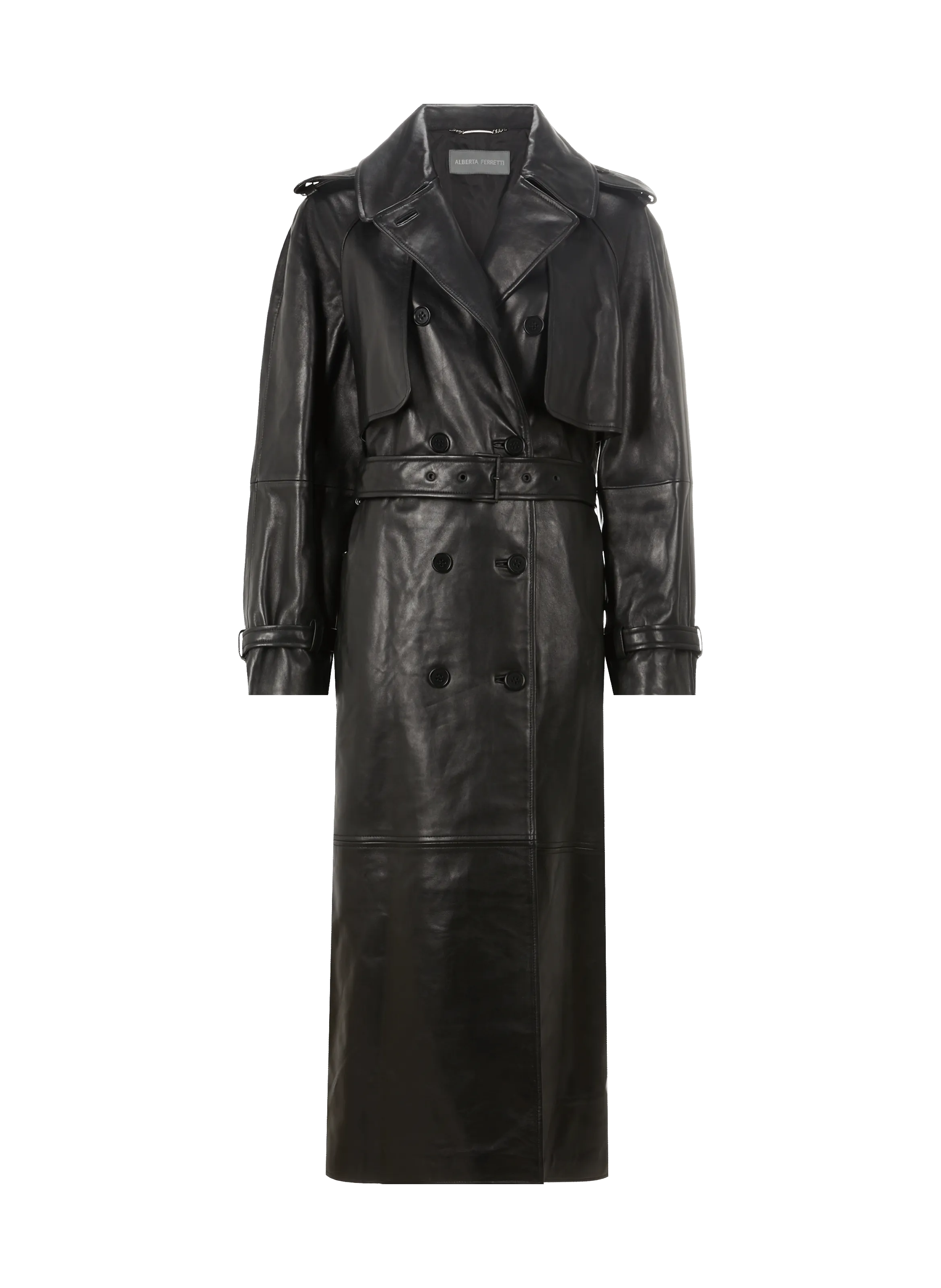 Alberta ferretti  Leather trench coat - Black