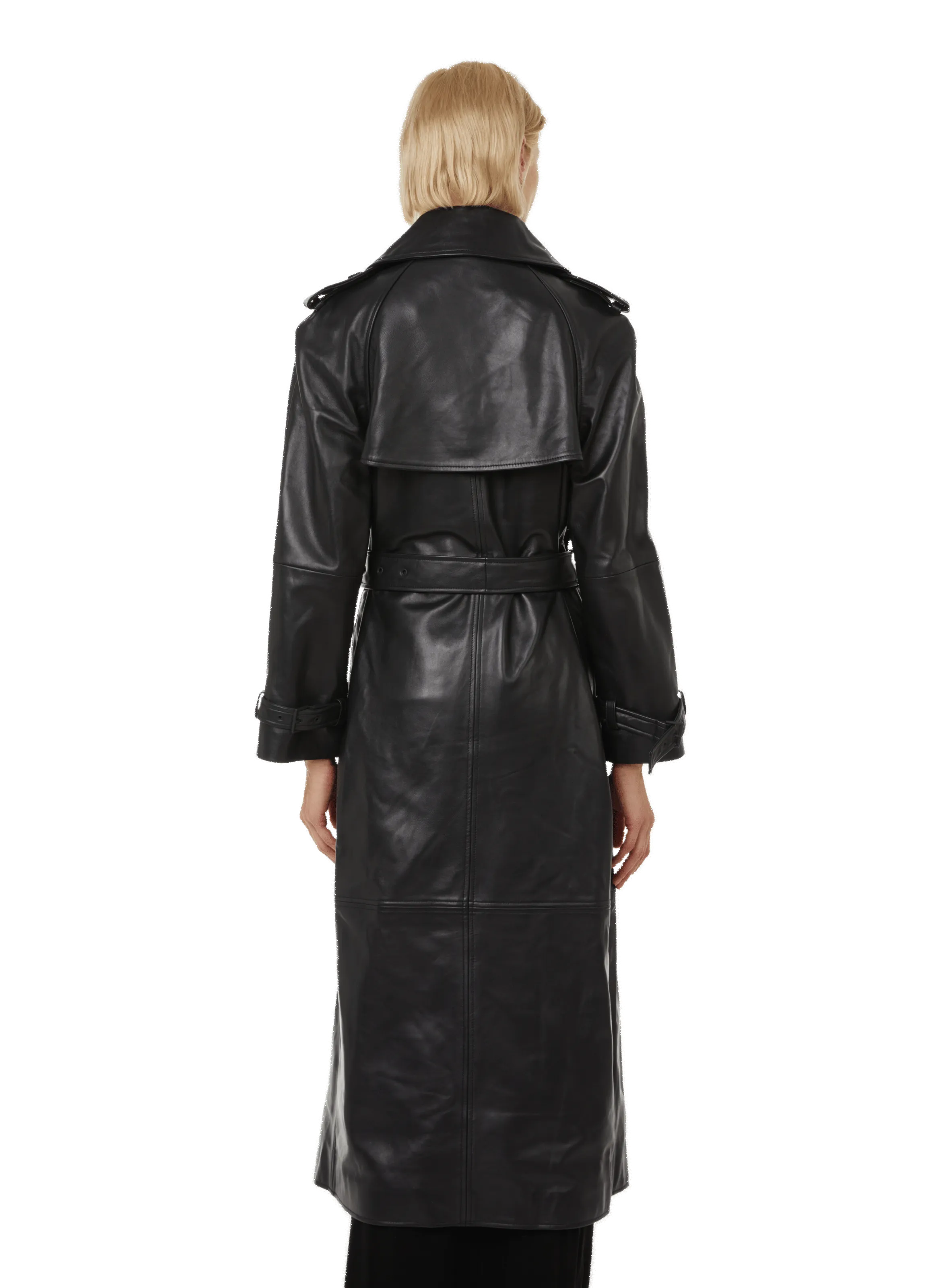 Alberta ferretti  Leather trench coat - Black