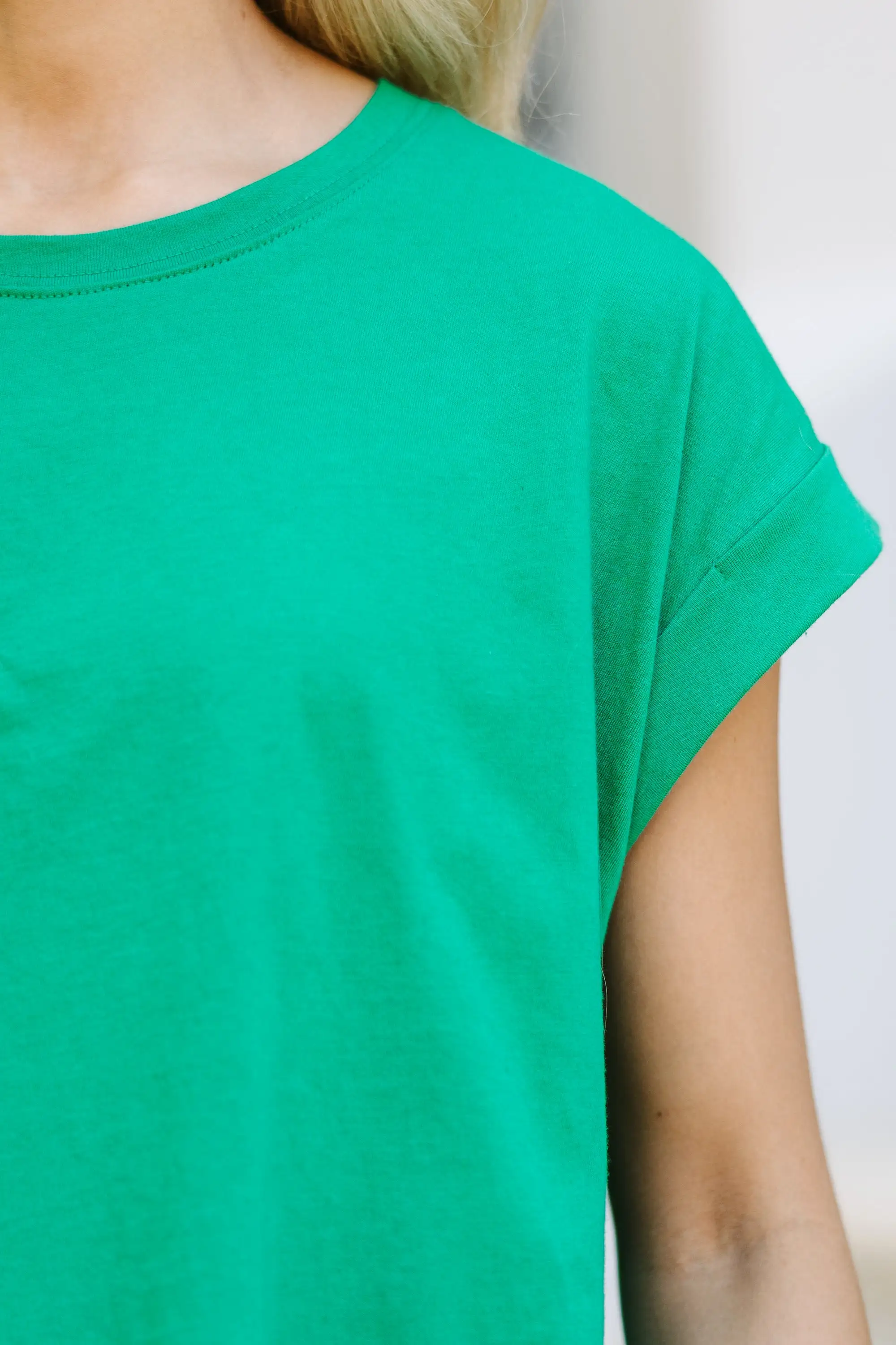 All In A Day Kelly Green Crop Tee