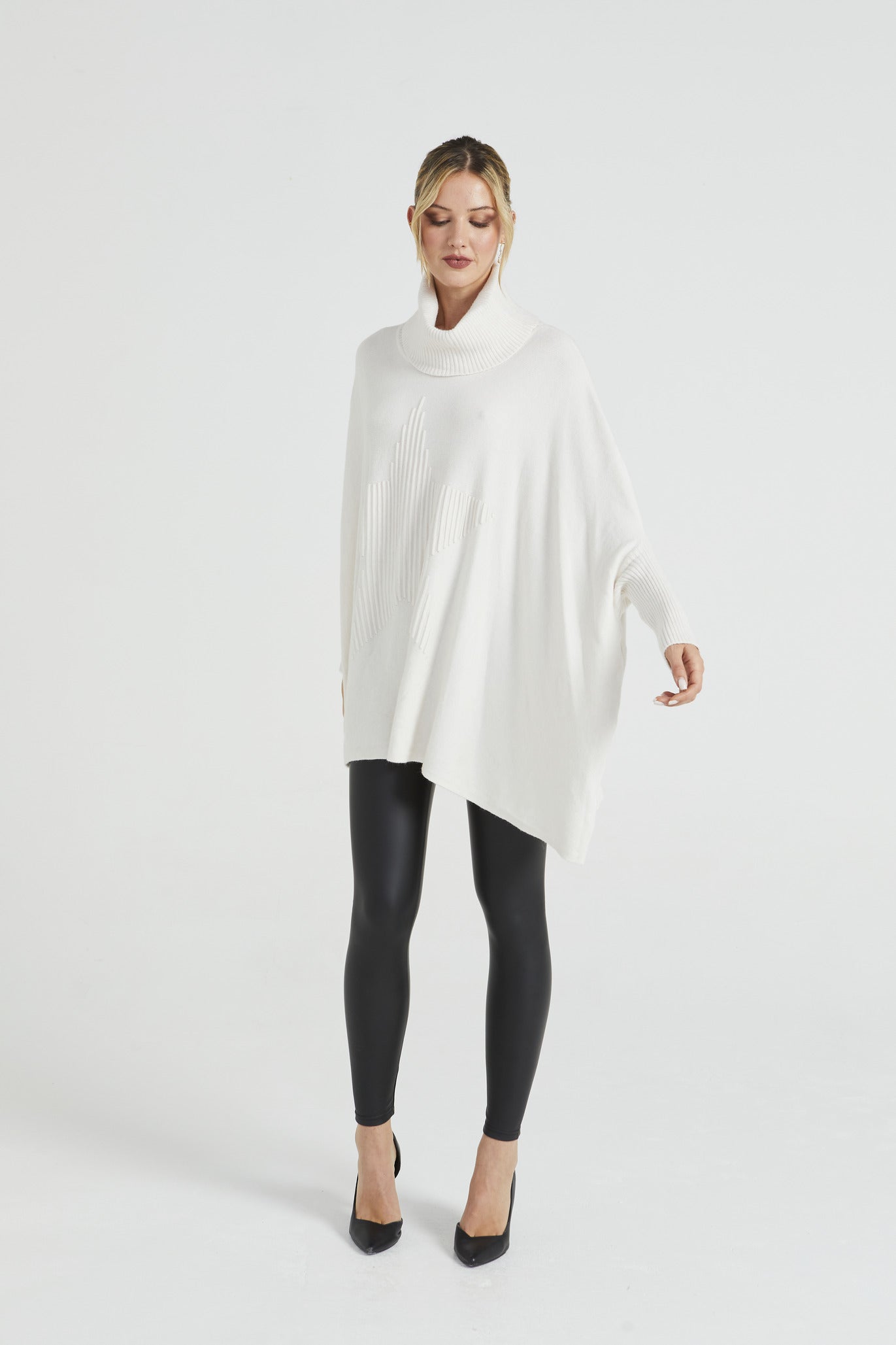 Angeleye High Neck Oversized Jumper With Star Print