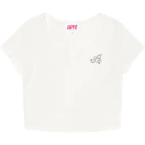 APEE V NECK CROP TOP LADIES