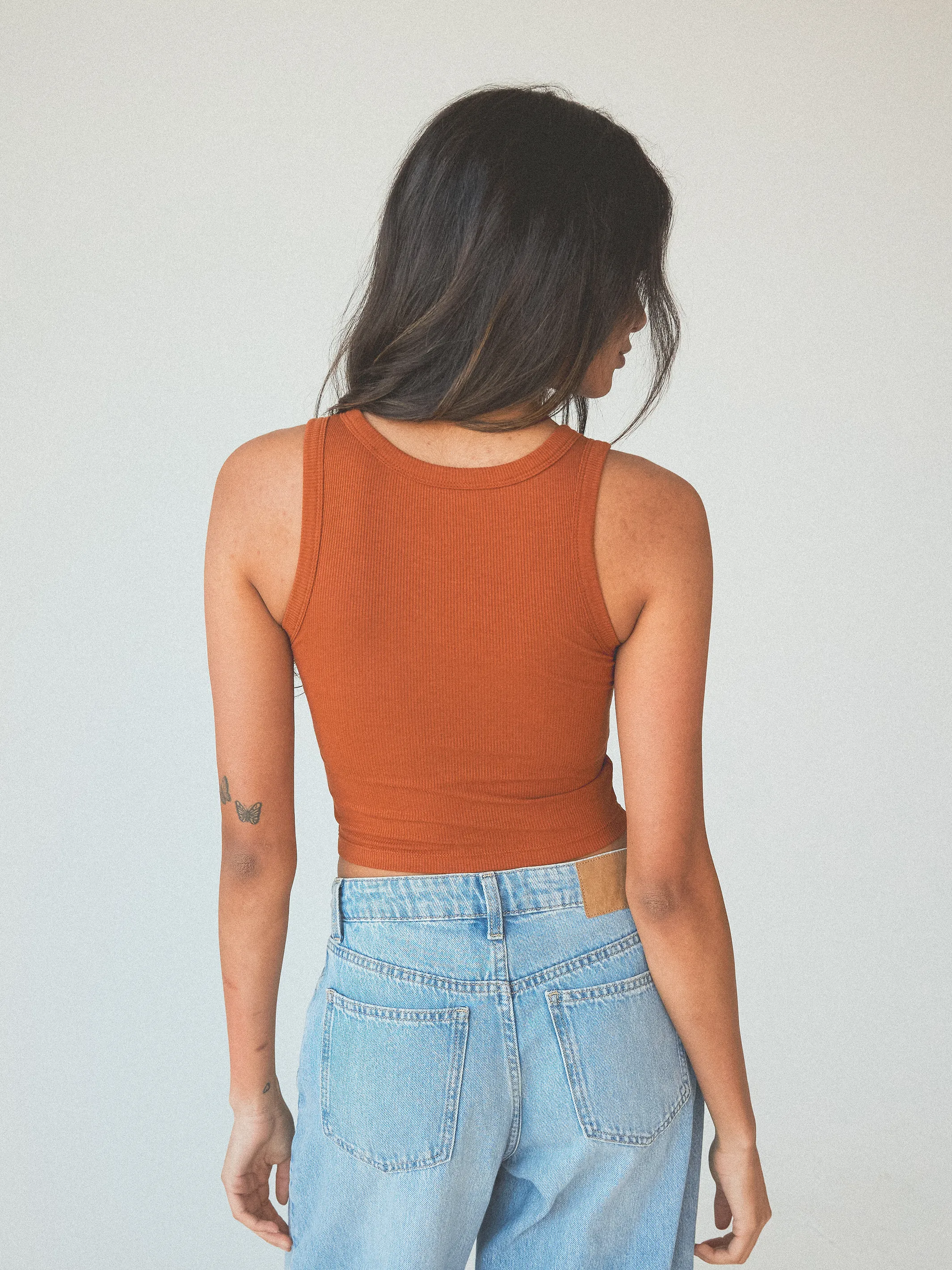 Bamboo Scoop Neck Brami Tank (Crop)