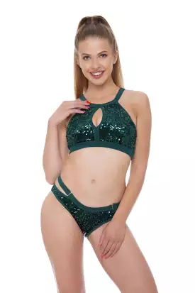 Bandurska Eclipse Top - Green Sequin