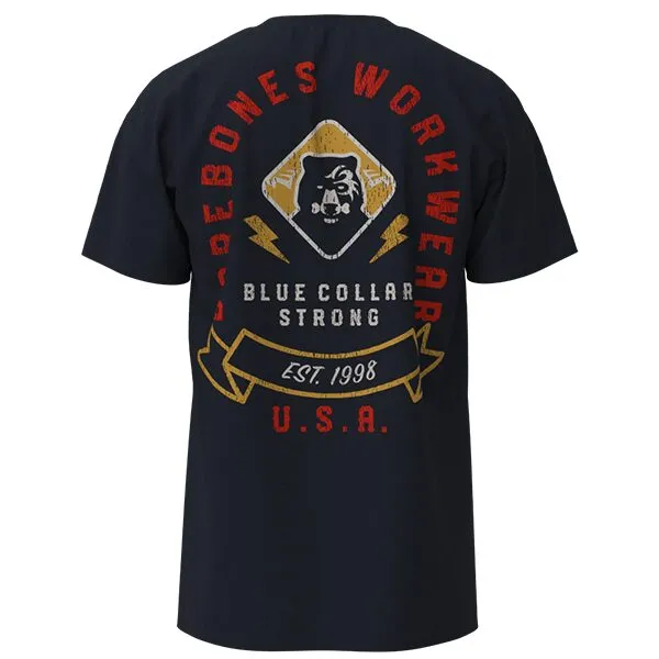 BareBones WorkWear Blue Collar Strong Short Sleeve Tee