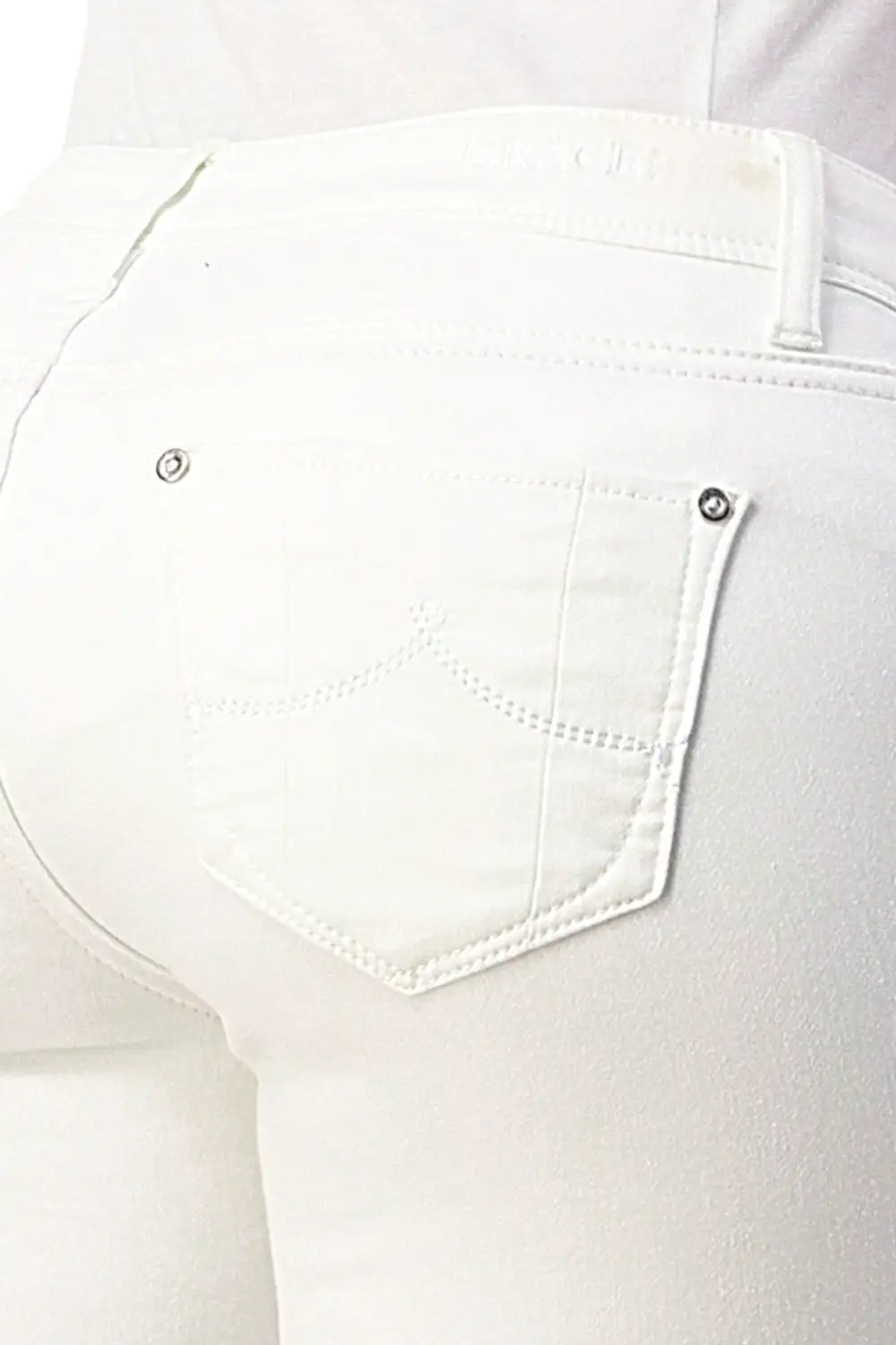 Basic White Soft Denim Mid Rise Skinny Jeans