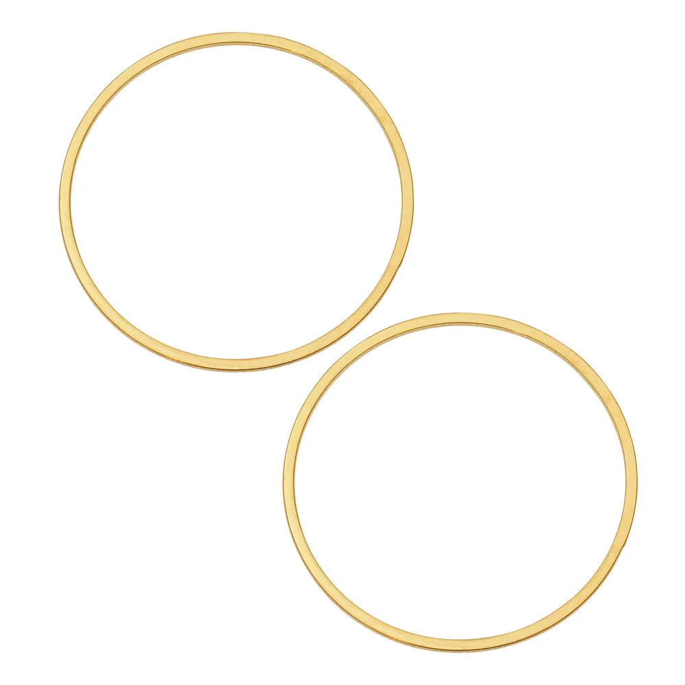 Beadable Open Frame Link, Circle 30mm, Gold Tone (4 Pieces)