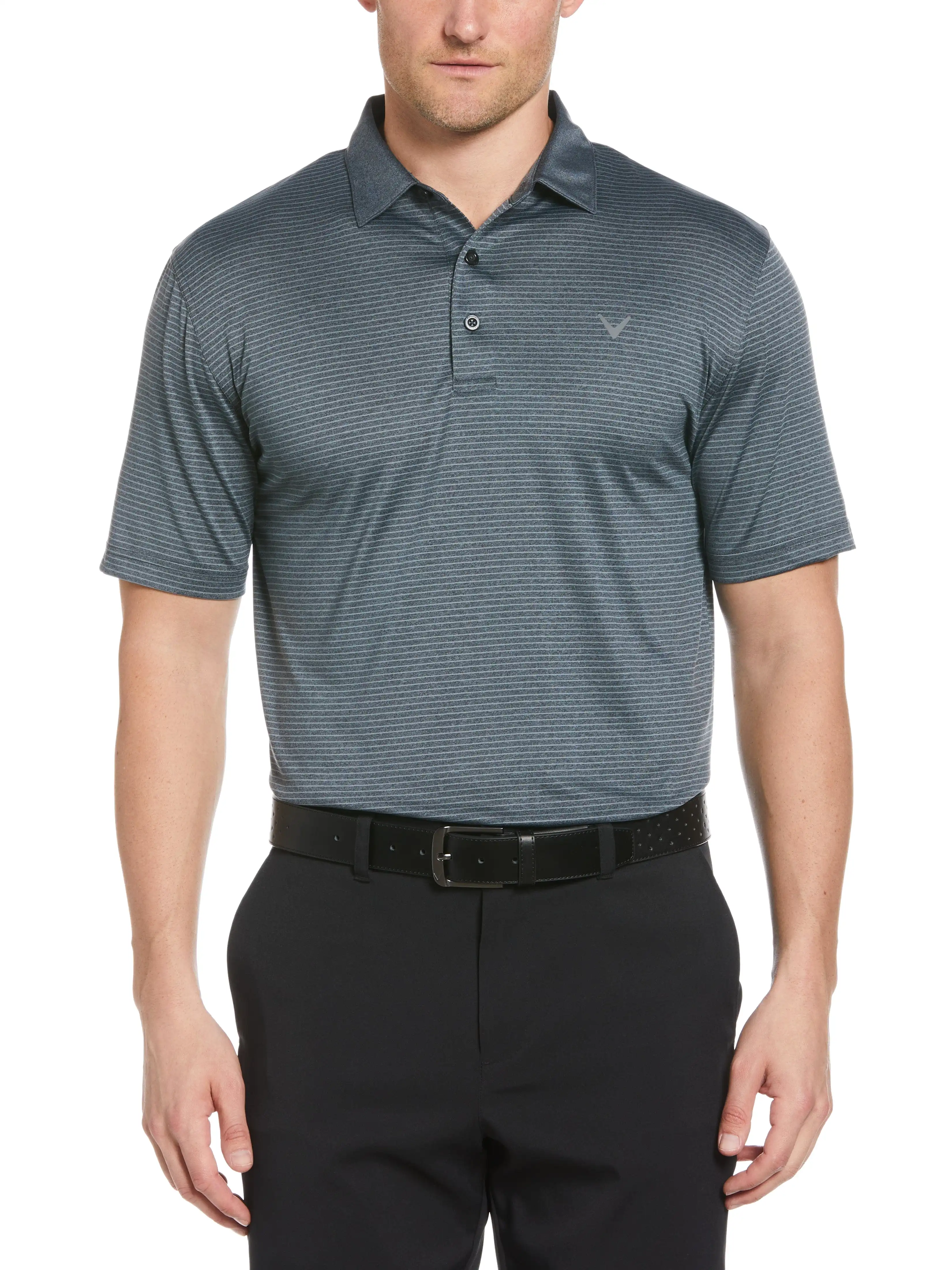 Big & Tall Heather Micro Stripe Golf Polo