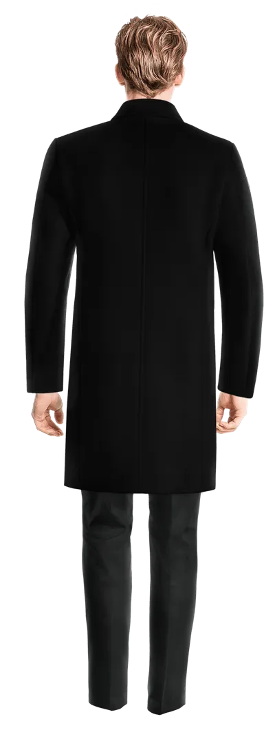 Black Long Double-Breasted Coat