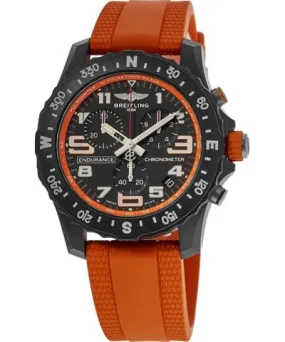 Breitling Endurance Pro 44 Quartz Chronograph Black Dial Orange Rubber Strap Men's Watch X82310A51B1S2