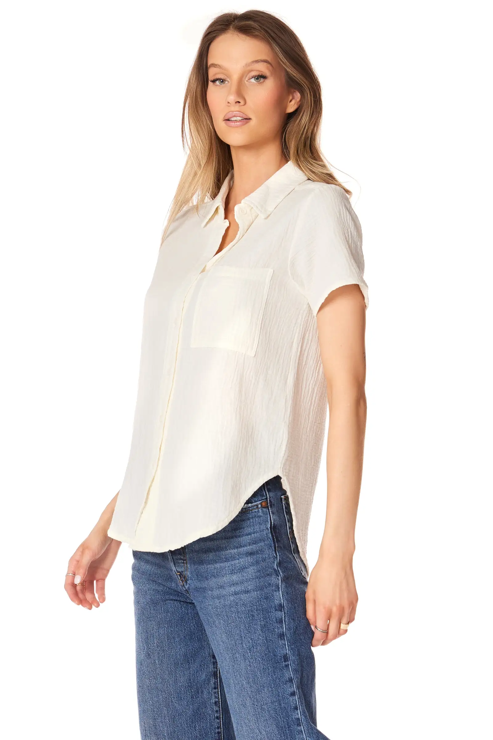 BUTTON FRONT COLLAR SHIRT