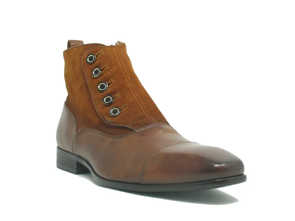 Calfskin Button Up Slip-On Boot