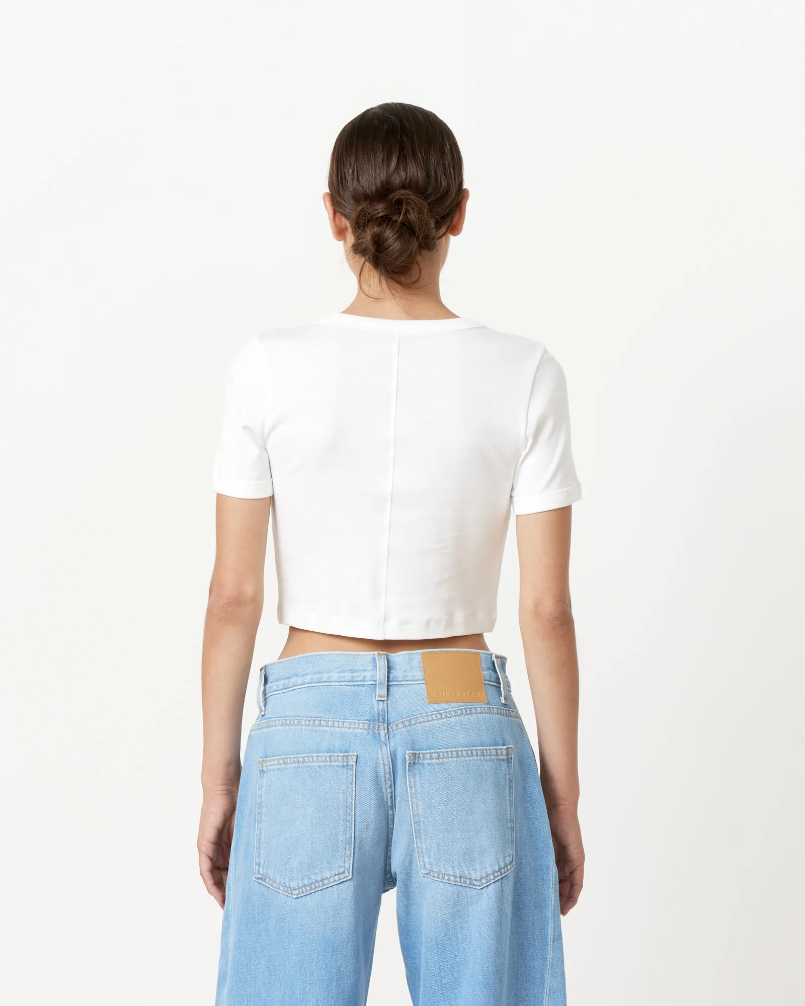 Car Crop Tee in White