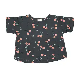 Cherry Crop Tee Black