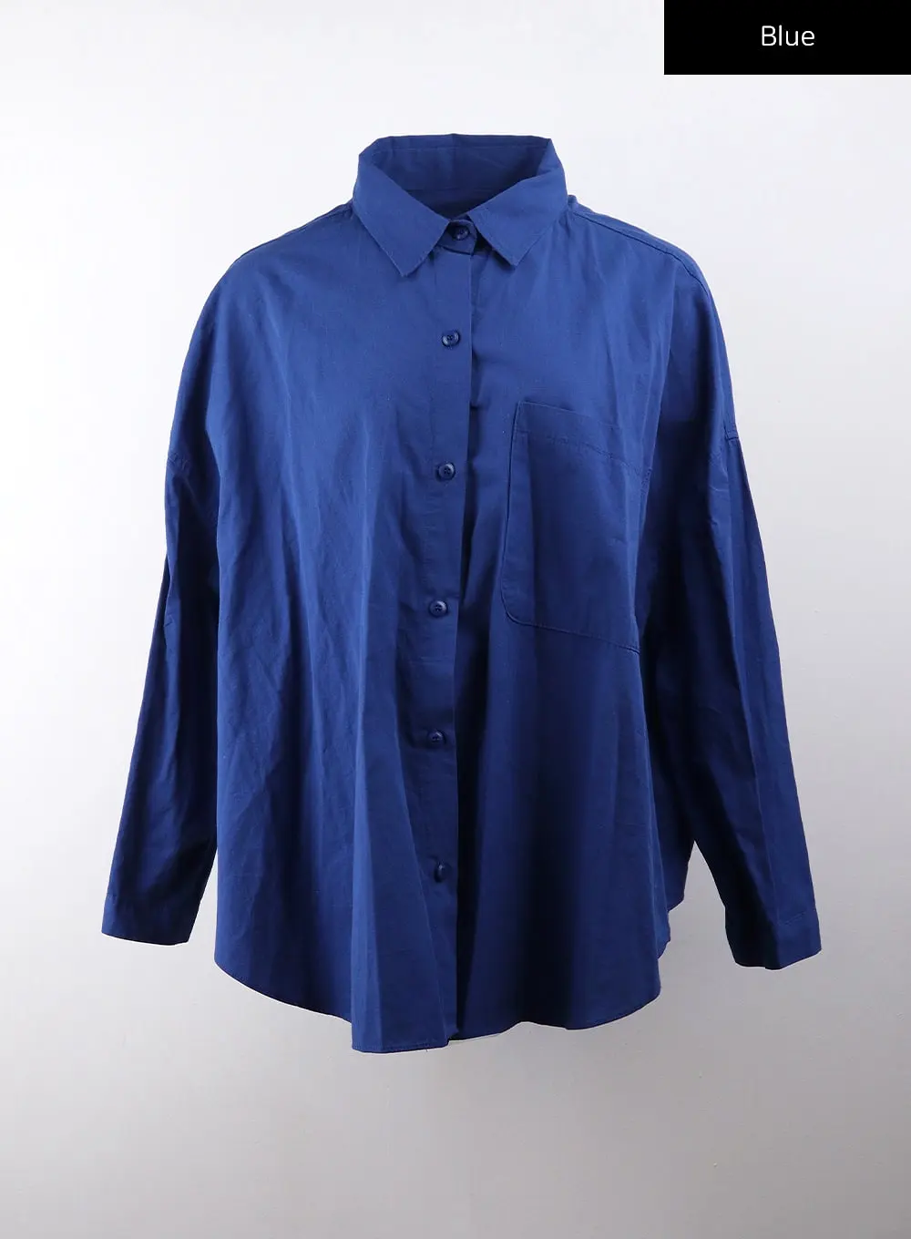 Collar Solid Button Long Sleeve Blouse CJ405