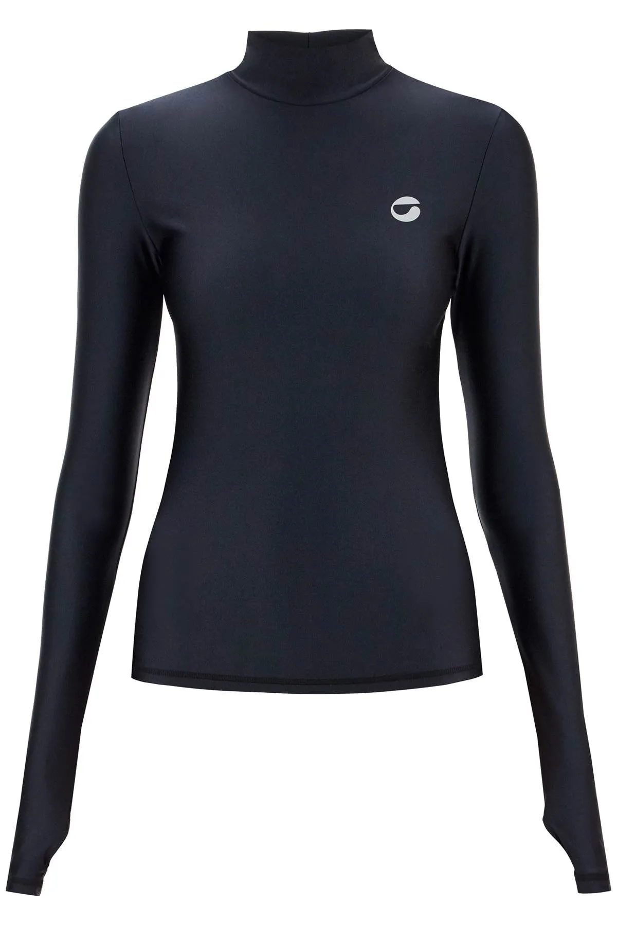 Coperni Stretch Jersey High Neck Top   Black