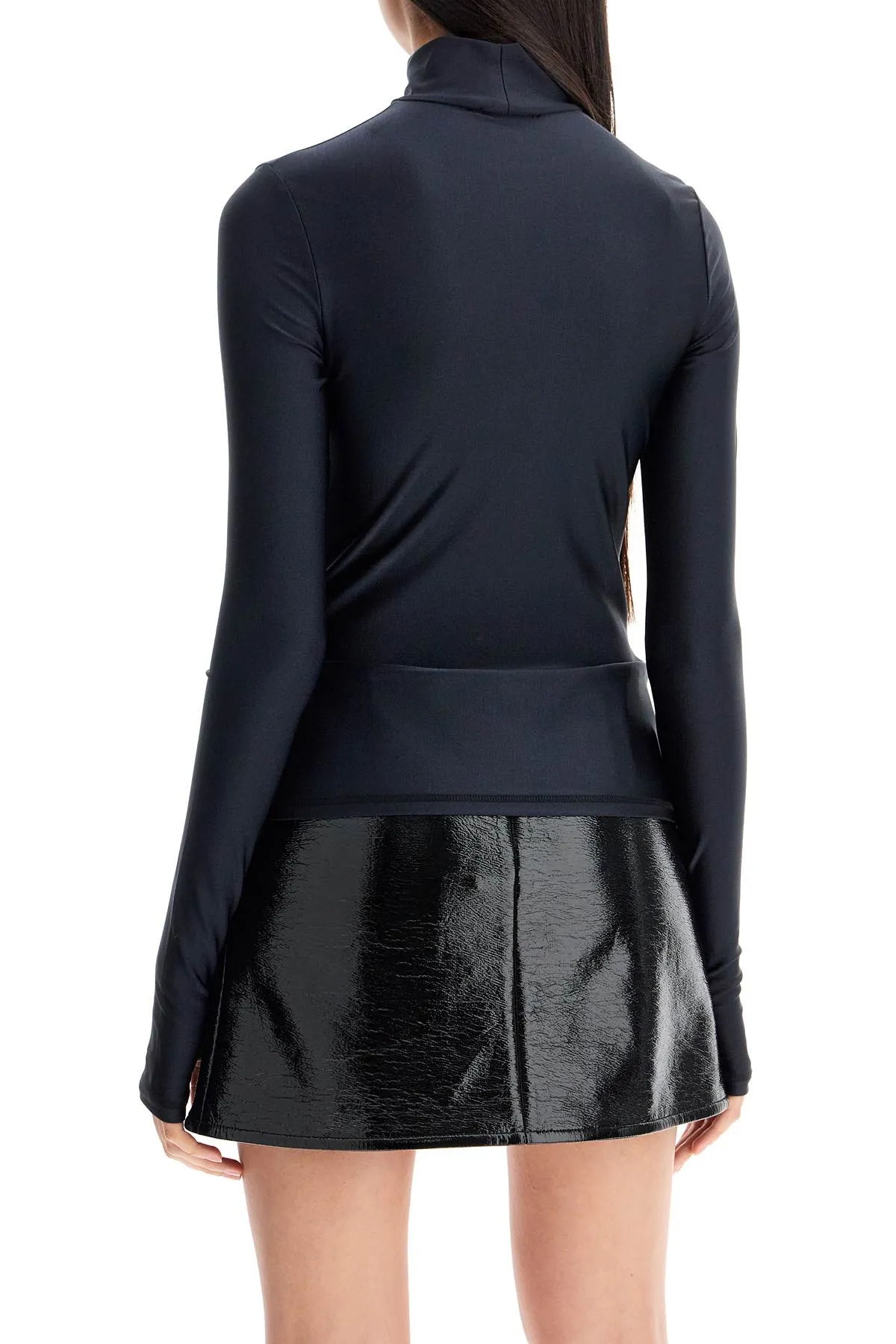 Coperni Stretch Jersey High Neck Top   Black