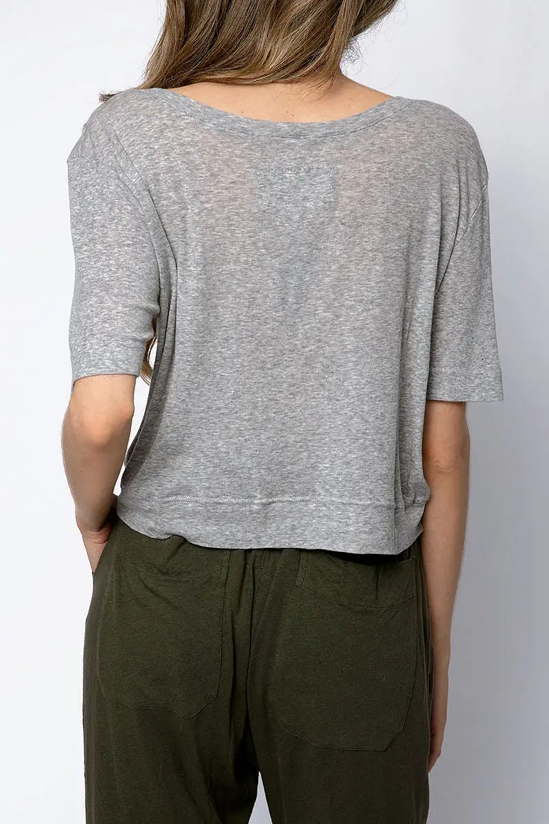 Cotton Crop Tee in Heather Grey