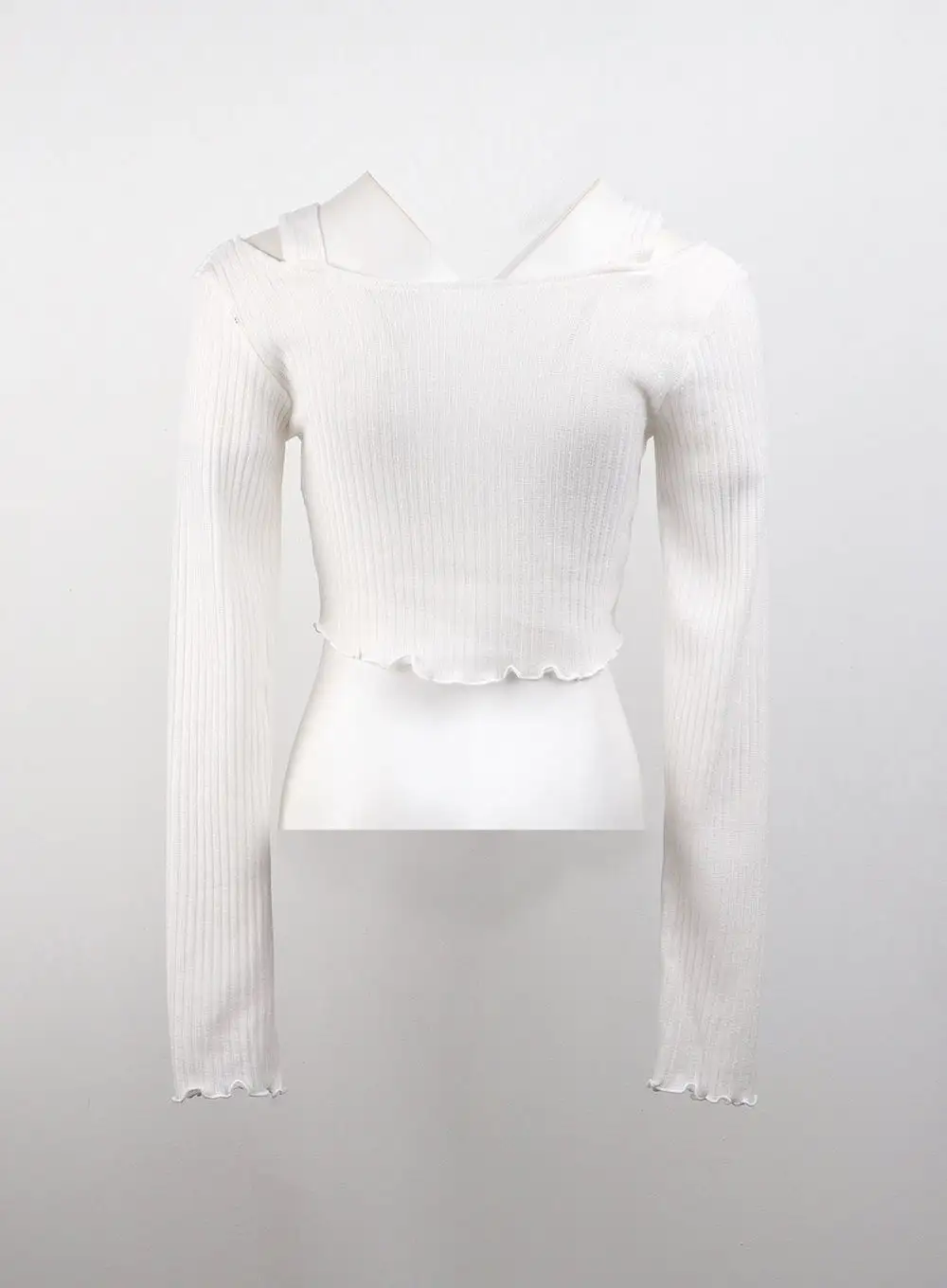 Cut Out Buttoned Long Sleeve Crop Top CJ408