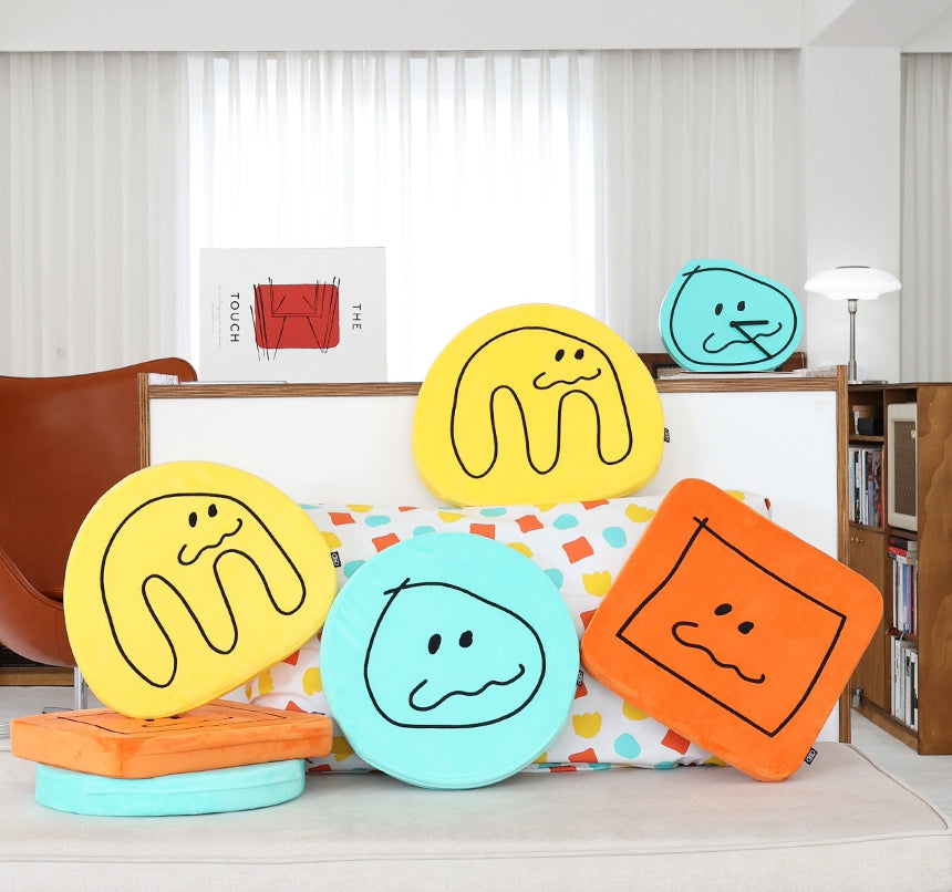 Cute Characters Shaped Sofa Cushions Pillow Soft Back Chair Foams Floor Sofa Yellow Orange Mint Gifts Home Decor Reading Support