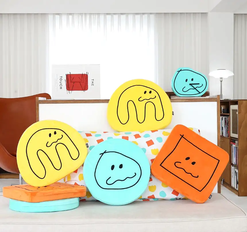 Cute Characters Shaped Sofa Cushions Pillow Soft Back Chair Foams Floor Sofa Yellow Orange Mint Gifts Home Decor Reading Support