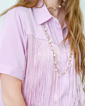 Debut Fringed Button Up Top