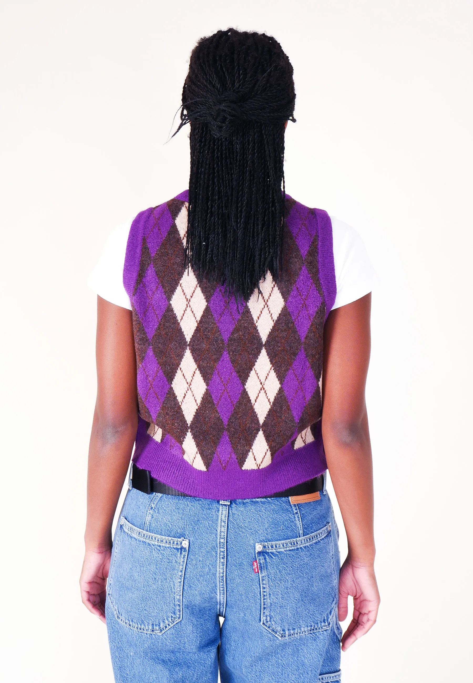 DeJa Vu Sweater Vest - Argyle Forest Plum