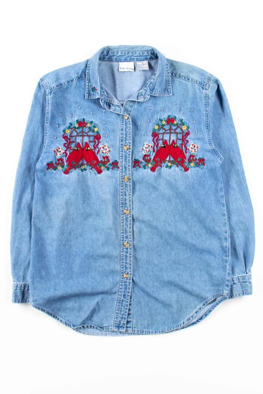 Denim Cardinals Button Up Shirt