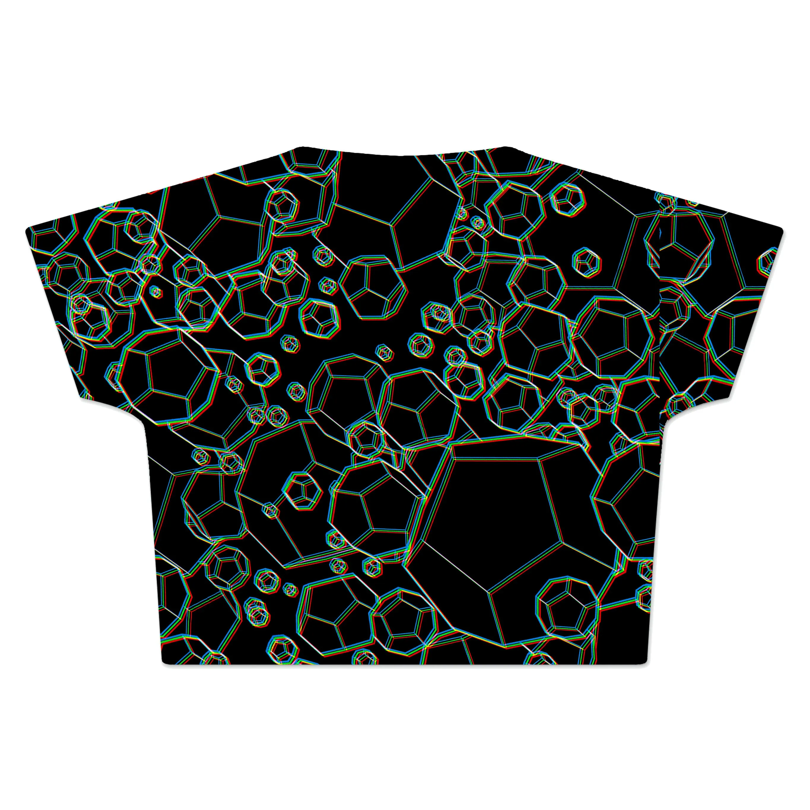 Dodecahedron Madness Glitch Crop Tee