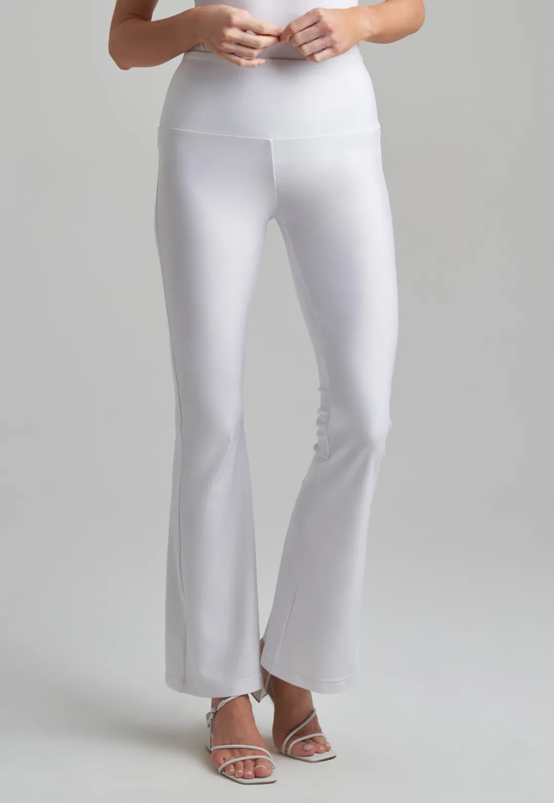 Elaine Stretch Knit Pant in White