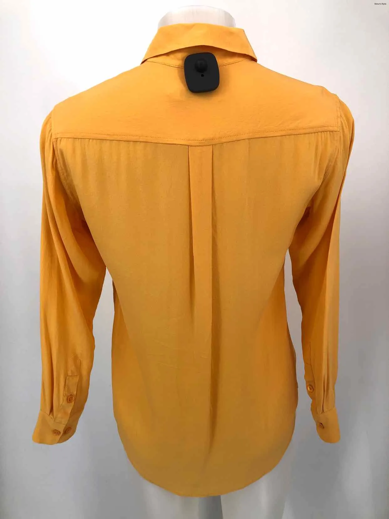 EQUIPMENT Yellow Silk Button Up Size X-SMALL Top