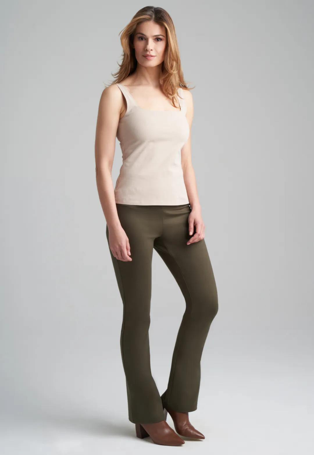 Gabriele Stretch Knit Pant in Loden Green