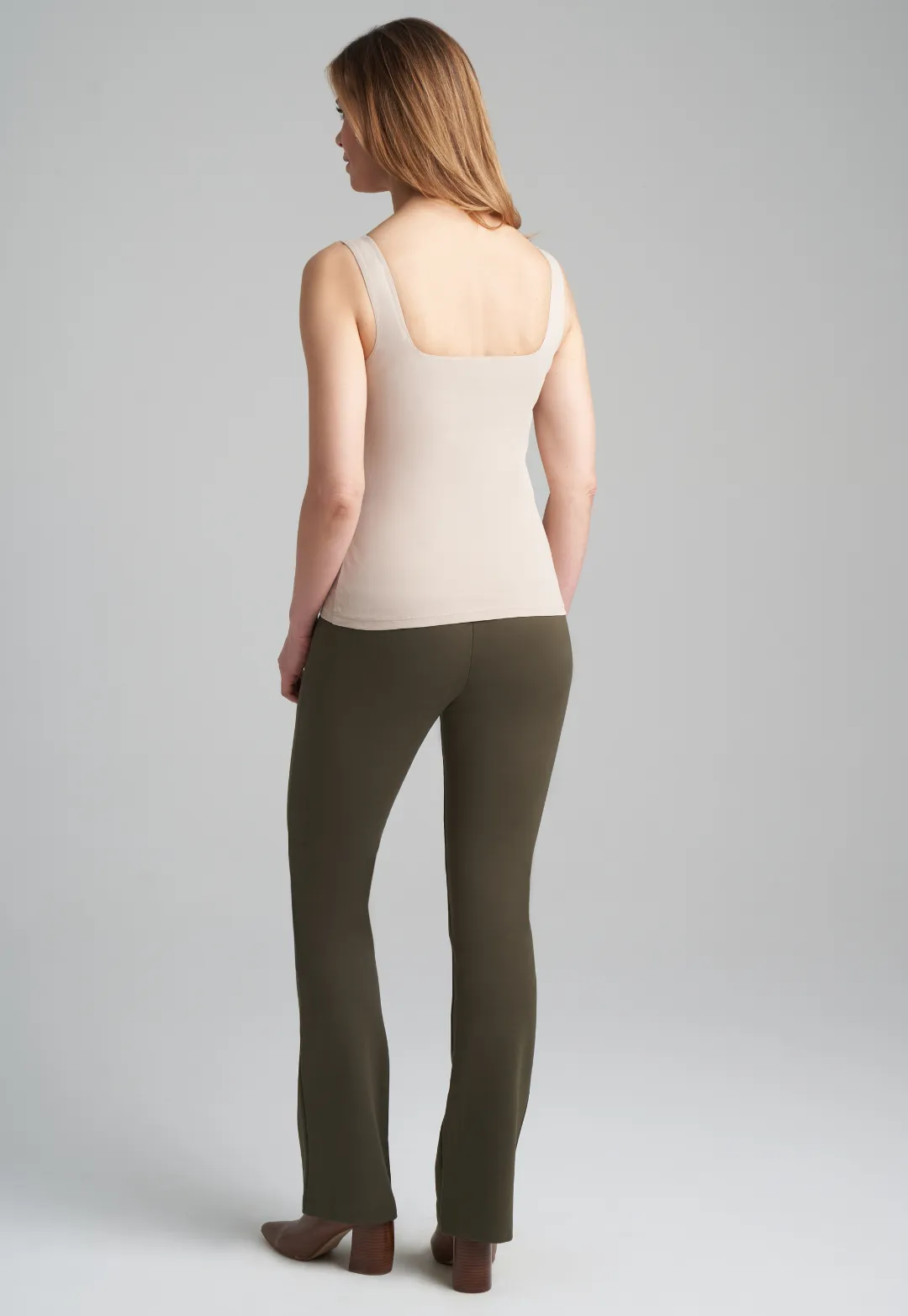 Gabriele Stretch Knit Pant in Loden Green