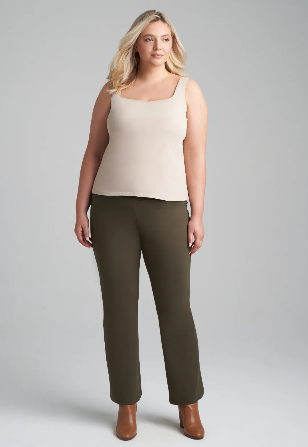 Gabriele Stretch Knit Pant in Loden Green