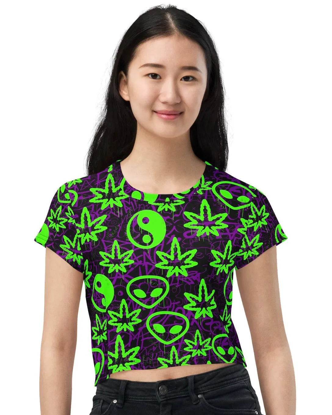 Ganja Graffiti Crop Tee