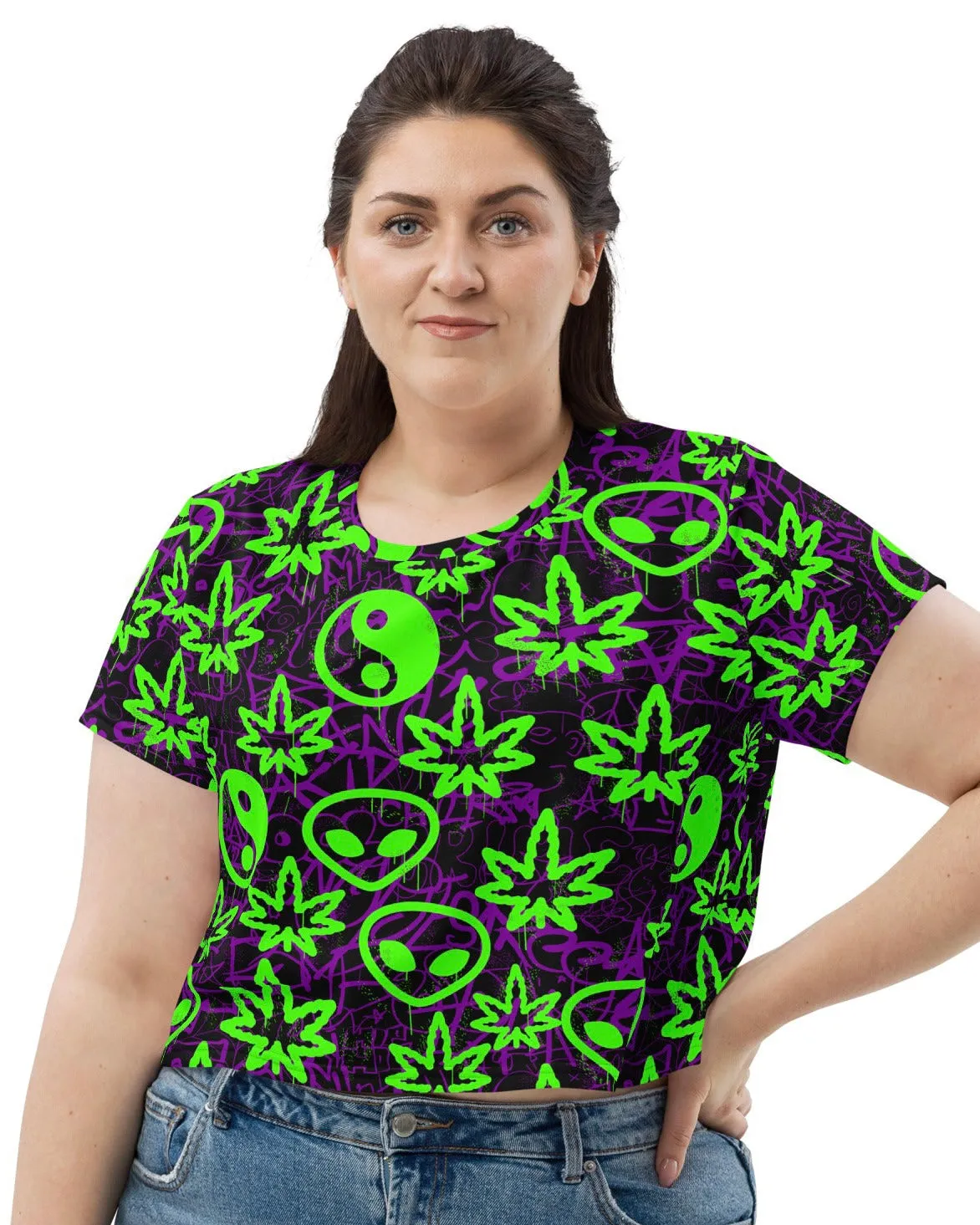 Ganja Graffiti Crop Tee