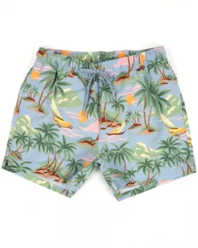 Gant Hawaii Print Swim Shorts Dove Blue