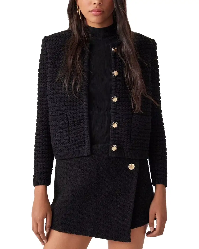 Gaspard Button Front Cardigan (Noir)