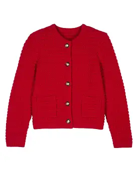 Gaspard Button Front Cardigan (Rouge)