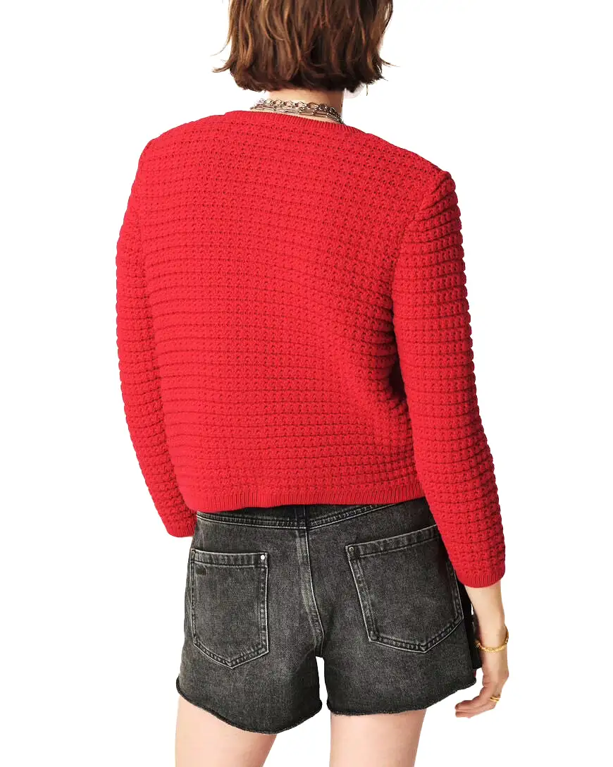 Gaspard Button Front Cardigan (Rouge)