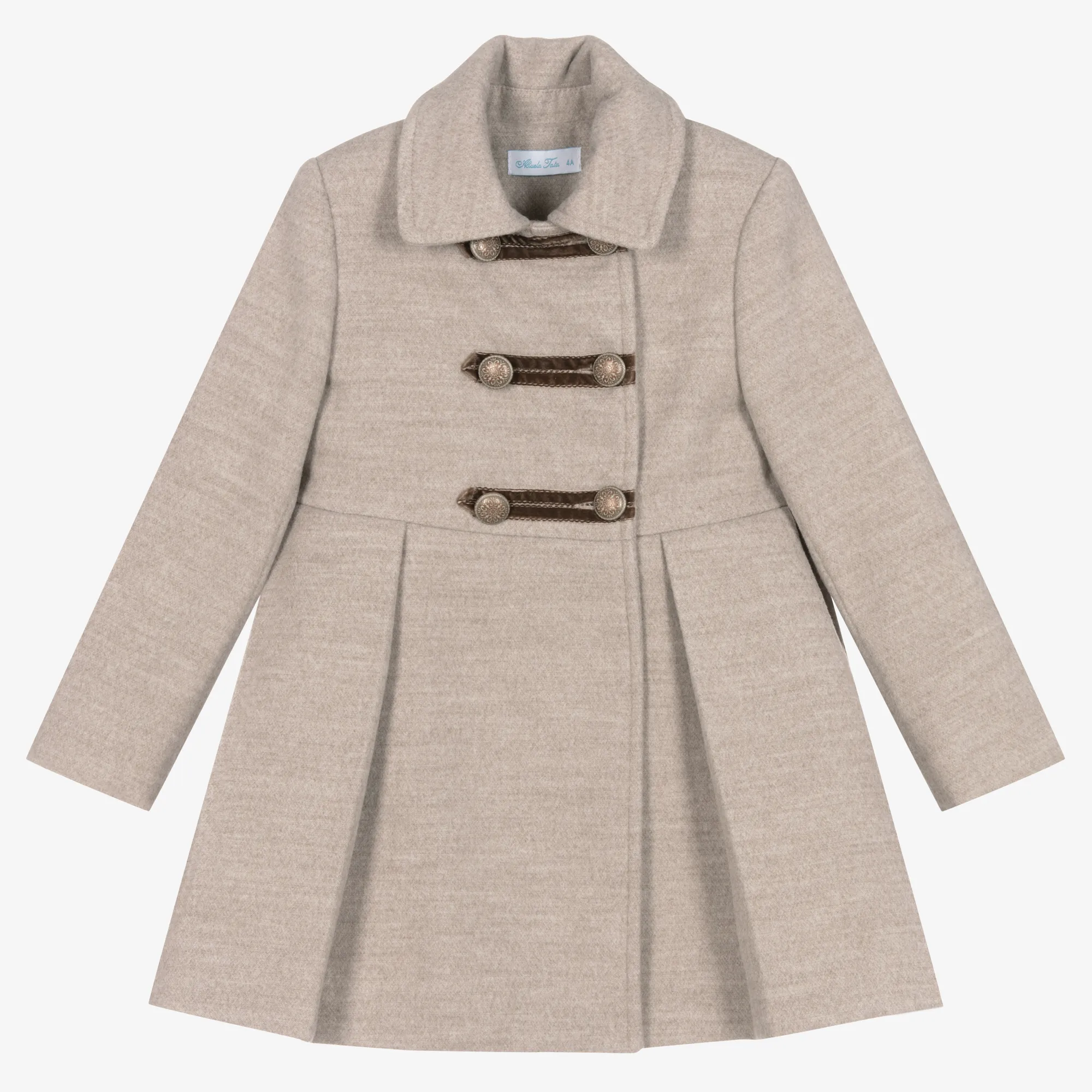 Girls Beige Traditional Coat