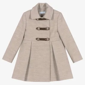 Girls Beige Traditional Coat