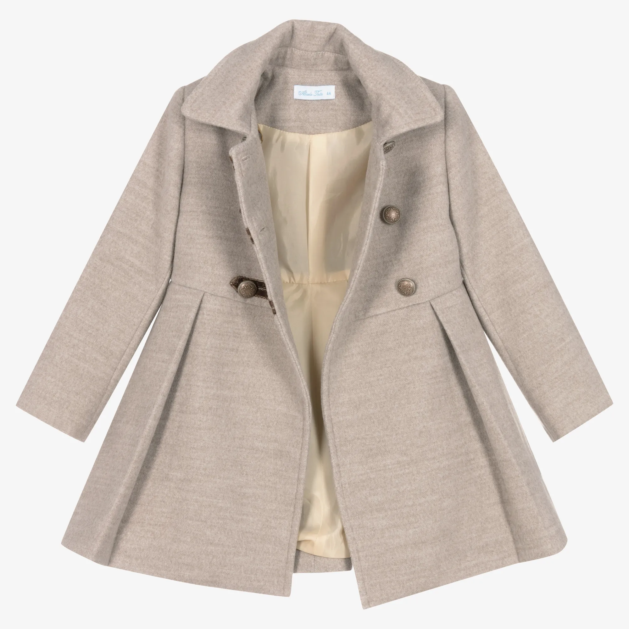 Girls Beige Traditional Coat