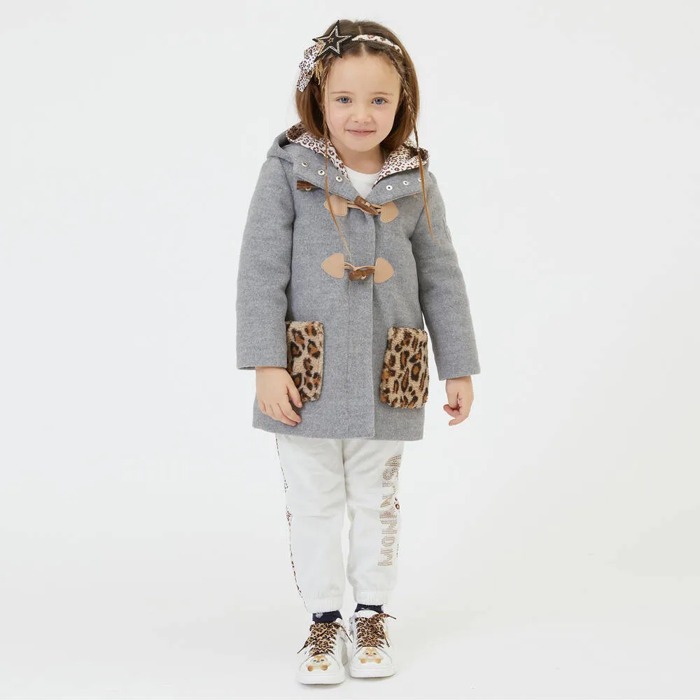 Girls Grey Duffle Coat