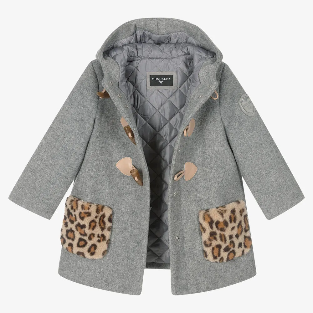 Girls Grey Duffle Coat