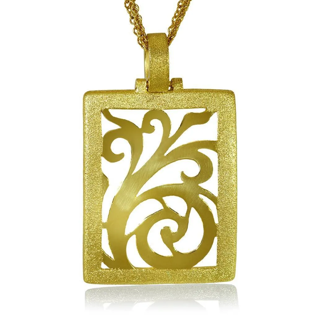 Gold Ornament Contrast Texture Pendant