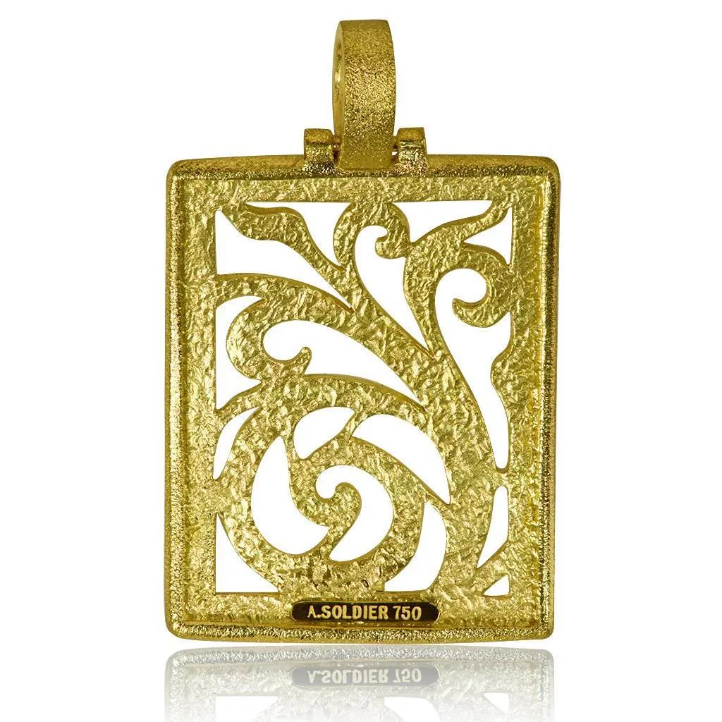 Gold Ornament Contrast Texture Pendant