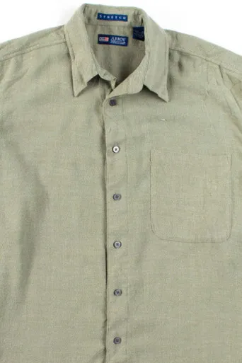 Green Herringbone Button Up Shirt